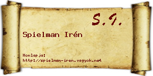 Spielman Irén névjegykártya